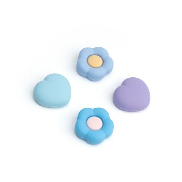 GeekShare｜ギークシェア Switch/EL/Lite用 アナログスティックカバー 心と花ブルー G-NS-TG-BP-HF【Switch】