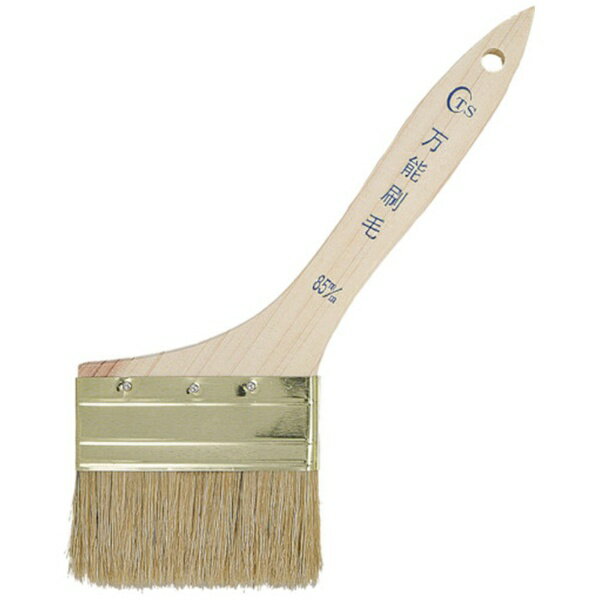 ■コシのしっかりしてた標準タイプの刷毛です。■耐久性と弾力性に優れた白豚毛を使用しています。【用途】・一般・多用途。【仕様】・刷毛幅（mm）： 85・毛丈（mm）： 45・玉厚（mm）： 10・全長（mm）： 265・白豚毛・柄： 木【材質／仕上】・毛材： 白豚毛