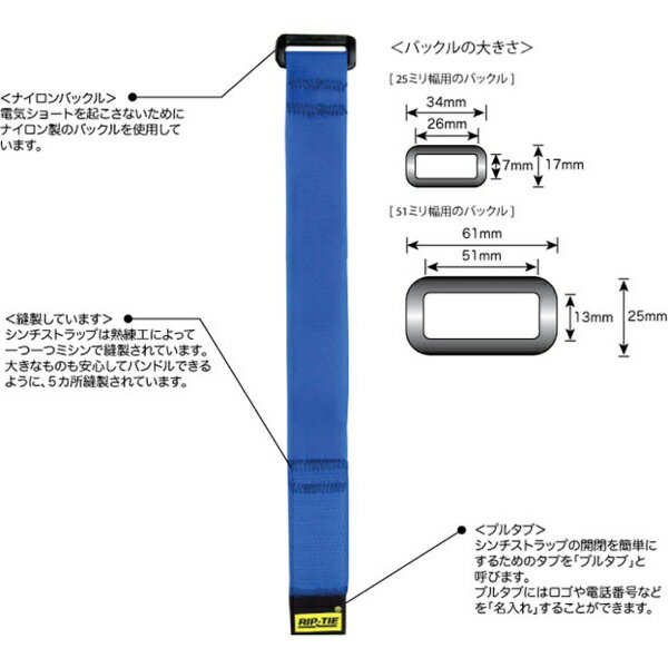 RIP-TIE｜リップタイ シンチストラップ 50.8mmX1828.8mm 1本入 緑 RIP-TIE 緑 O-72-1PK-GN