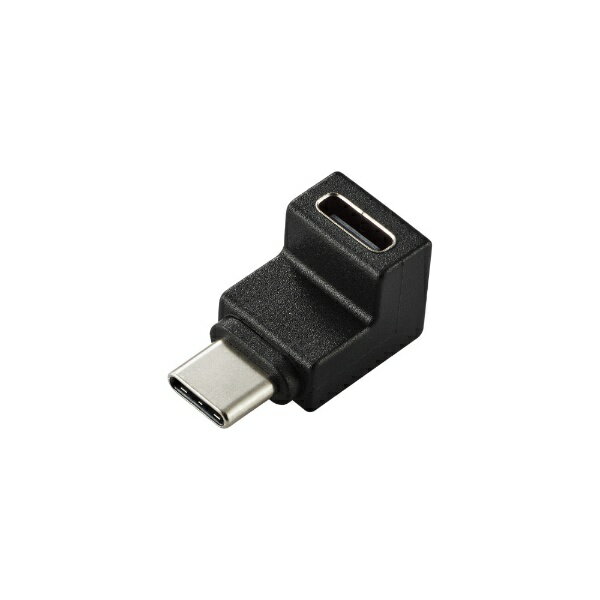 ELECOM|エレコム USB-C L字 変換 アダプタ 縦向き < USB Type-C ポート - Type-C プラグ > PD 60W 急速充電 10Gbps高速データ転送 【 MacBook Air Nintendo Switch スマホ タブレット PC 等対応 】 ブラック MPA-CFCMLAD02BK