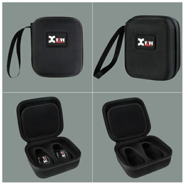 CU シリーズハードケースは耐衝撃性、防滴性、防塵性に優れたXviveワイヤレス システム専用のハードシェルケースです。超硬質 EVA素材の外側を高密度のオックスフォード生地で覆った構造になっており、衝撃、水滴などからワイヤレスシステムを守ります。ケース内部はXvive ワイヤレス システム各機種にフィットする専用設計なので中でガタガタと動くことがなく、傷がつく心配もなく安心して持ち運びでき、USB充電ケーブルを収納できるジッパー付きのメッシュポケットもついており、より安全にそしてとても手軽に持ち歩くことができます。Xvive U2 GUITAR WIRELESS専用 ハードシェルケースサイズ：14.5(H)×12.5(W)×8.5(D)cm重さ：約202g