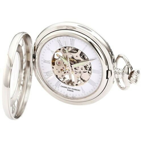 CHARLES-HUBERT(チャールズ・ヒューバート) 懐中時計 手巻 47mmハンタースケルトン シルバー CHARLES-HUBERT(チャールズ・ヒューバート) シルバー 3928