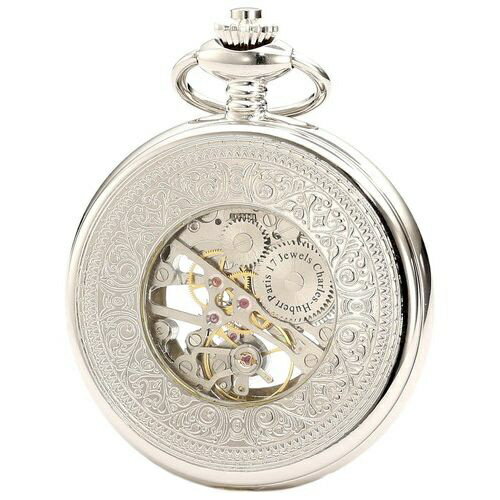 CHARLES-HUBERT(チャールズ・ヒューバート) 懐中時計 手巻 47mmハンタースケルトン シルバー CHARLES-HUBERT(チャールズ・ヒューバート) シルバー 3928