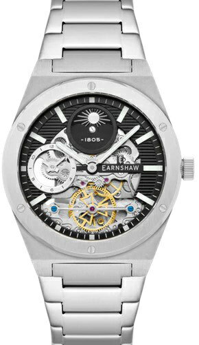 アーンショウ｜EARNSHAW DRAKE DUAL TIME AUTOMATIC SKELETON SAN＆MOON ES829111 [正規品]