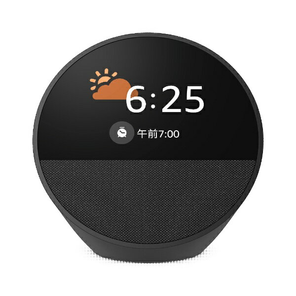 �ڥ���ȥ꡼�Ǻ���2���ݥ�����������2/25�ޤǡ� Amazon�å��ޥ��� Echo Spot�ʥ��������ݥåȡ� - ���ޡ��ȥ��顼�९���å� with Alexa �֥�å� B0C2S4K41G [Bluetooth�б� /Wi-Fi�б�]