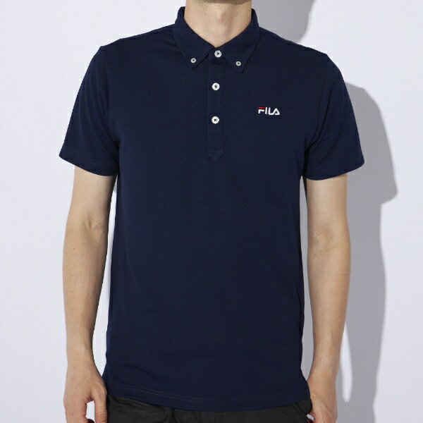 フィラゴルフ｜FILA GOLF メンズ 半袖ポロシャツ メンズ 吸汗速乾 UVカット ネイビー 784610Y [メンズ /身丈：73 肩幅：47.5 袖丈：23 袖幅：22.5 身幅：57 裾幅：55]【返品交換不可】