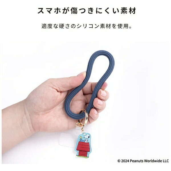 HAMEE｜ハミィ PEANUTS/ピーナッツ シリコンハンドストラップ タイプライター/ネイビー 669-978290