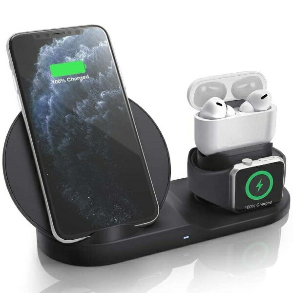 Royal Monster｜ロイヤルモンスター 3in1ワイヤレス充電器 10W ブラック RM-3IN1PROBK [Quick Charge対応 /3ポート /10W]