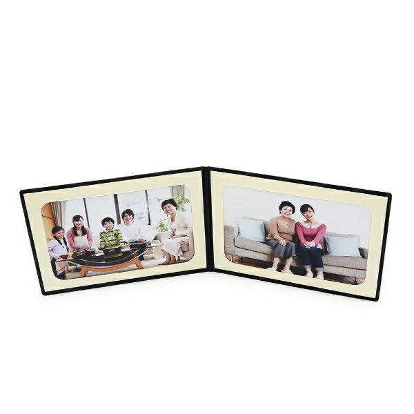 山田屋写真用品 写真台紙 Photograph Lサイズ（89×127mm） 2面ヨコ ブラック PHGH-LS2Y-BK