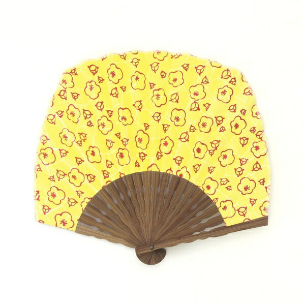 玉川｜Tamagawa 四角紙扇子 氷梅 黄色