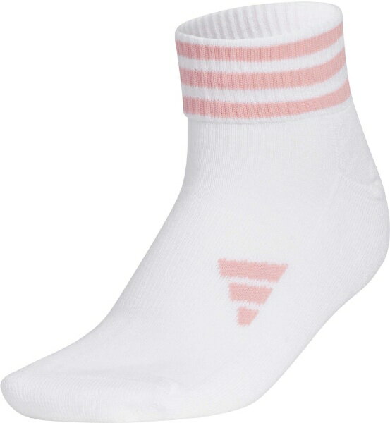 アディダス｜adidas レディース アンクル丈 スリーストライプ クッションソックス ホワイト×セミピンクスパーク MGR64 [レディース /Sサイズ： 22〜24cm]【返品交換不可】