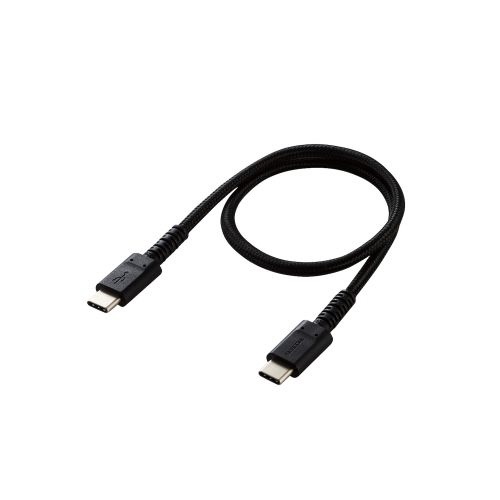 ELECOM｜エレコム タイプC ケーブル USB Type-C to Type-C 0.3m PD 60W 急速充電 断線に強い 高耐久 ナイロンメッシュ 【 iPhone MacBook iPad 等 Type C 機器対応 】 転送 充電ケーブル ブラック MPA-XCCS03PNBK