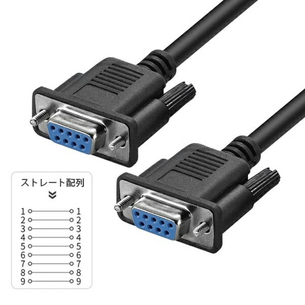 YouZipper｜ユージッパー RS-232Cケーブル [D-sub9pin メス⇔メス D-sub9pin /1.5m] ストレート DB9-FF15