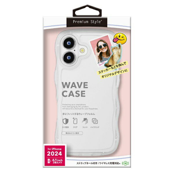 PGA｜ピージーエー iPhone 16（6.1インチ）ウェーブケース Premium Style クリア PG-24AWTP01CL