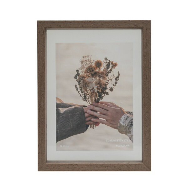 FUJICOLOR｜フジカラー フローティーフォトフレーム 2L BR挟んで浮かせるフォトフレーム 2Lサイズ　ブ..