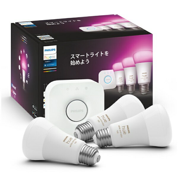 Philips Hue スマートライト 3個セット Amazon.com: Philips Hue Starter Kit: Bridge Pro + 3 A19 E26 Smart