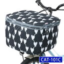 カワスミ|Kawasumi 2段式前カゴカバー ネコ柄シリーズ ホワイトキャット CAT-101C
