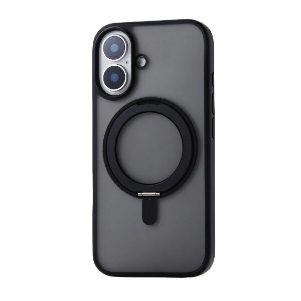ELECOM｜エレコム iPhone 16（6.1インチ）ハイブリッドケース MAGKEEP スタンド ブラック PMA24AMAGSTBK