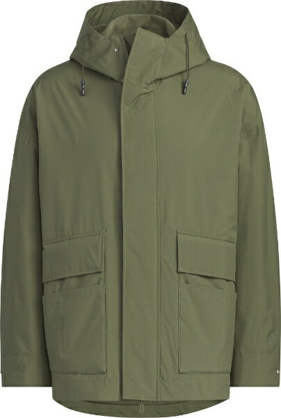 アディダス｜adidas メンズ マストハブ スモールロゴ ルーズフィット フリース裏地付きウーブンフード..