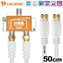 ホーリック|HORIC アンテナ分波器 BS/CS/地デジ/4K8K放送対応 ケーブル2本付き(S-4C-FB) 50cm HAT-SP874(2)