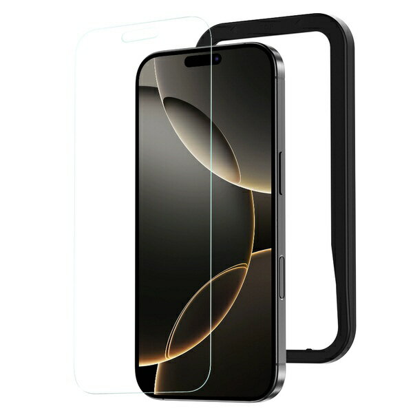 NIMASO｜ニマソ iPhone 16 Pro Max 6.9inch ガラスフィルム 高透明 レンズフィルム付き CLASSIC 全画面保護 ガイド枠付き NI-G1-16DK1-S