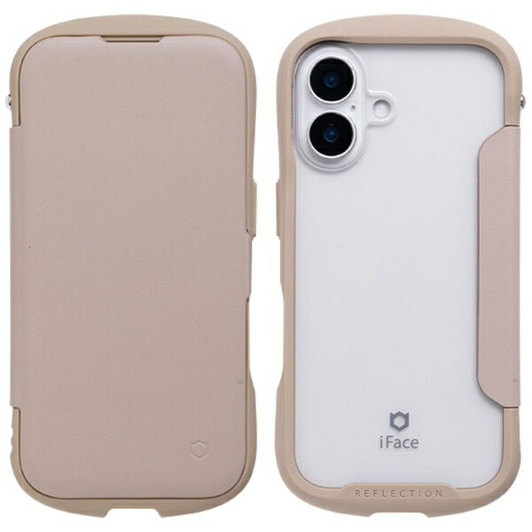 HAMEE｜ハミィ iPhone 16（6.1インチ）iFace Reflection ダイアリー ポリカーボネート クリアケース iFace ベージュ 41-980309