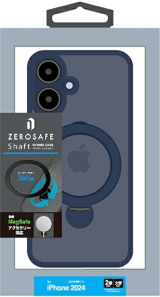 ラスタバナナ｜RastaBanana iPhone 16 Plus（6.7インチ） ZEROSAFE Shaft カメラ周囲保護 Magsafe対応 360°回転スタンドケース ラスタバナナ フロストネイビー 8323IP467ZSFSLNV