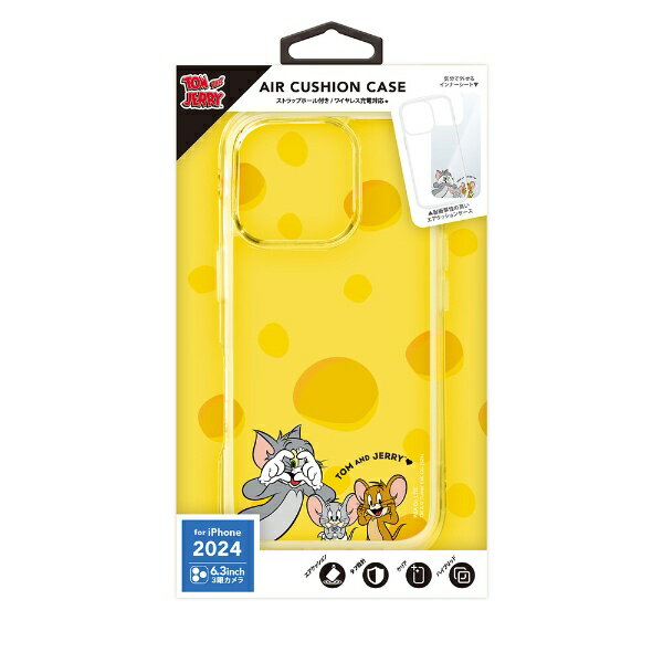 PGA｜ピージーエー iPhone 16 Pro用 エアクッションケース Premium Style トムとジェリー PG-W24BPT02TAJ