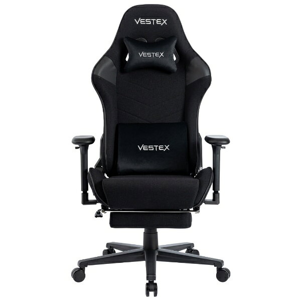ルームワークス｜ROOMWORKS ゲーミングチェア [W720xD720xH1205〜1275mm] VESTEX S2FTシリーズ(フットレスト付き) ブラック VES-S2FTBK 2