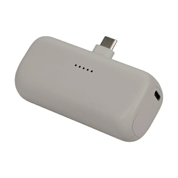MOTTERU｜モッテル ダイレクトモバイルバッテリー 5000mAh PD20W対応 USB-Cコネクタ 2台同時充電 PSE適合製品 2年保証（MOT-MB5002） ラテグレージュ MOT-MB5002-GY