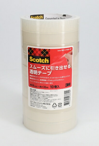 3Mジャパン｜スリーエムジャパン スムーズに引き出せる透明テープ 18mm Scotch(スコッチ) 600-3-1835-10P