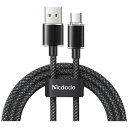 MCDODO Type-A to Type-C 6A 100W QC2.0/3.0/4.0 Transparent Data Cable 1.2m ブラック B...