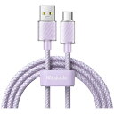 MCDODO Type-A to Type-C 6A 100W QC2.0/3.0/4.0 Transparent Data Cable 1.2m パープル B...