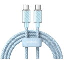 MCDODO 100W Type-C to Type-C Transparent Data Cable 1.2m ブルー BMDCA367-12-BL