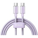 MCDODO 100W Type-C to Type-C Transparent Data Cable 1.2m パープル BMDCA367-12-PL