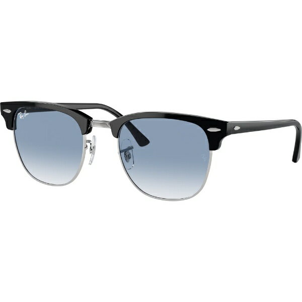  RayBan｜レイバン CLUBMASTER RB3016 13543F 51mm シルバー上にブラック/クリア＆ブルーグラディエント