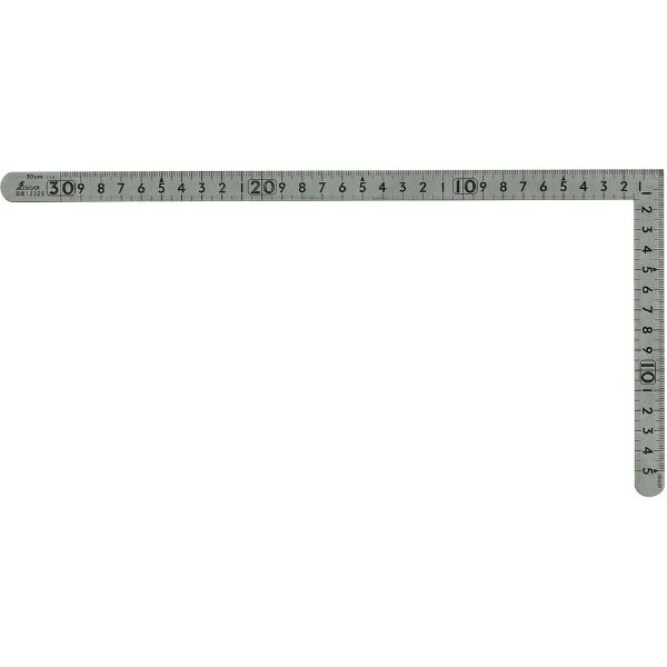 シンワ測定｜Shinwa Rules 曲尺小型　平ステン30cm×15cm　表裏同目　12325