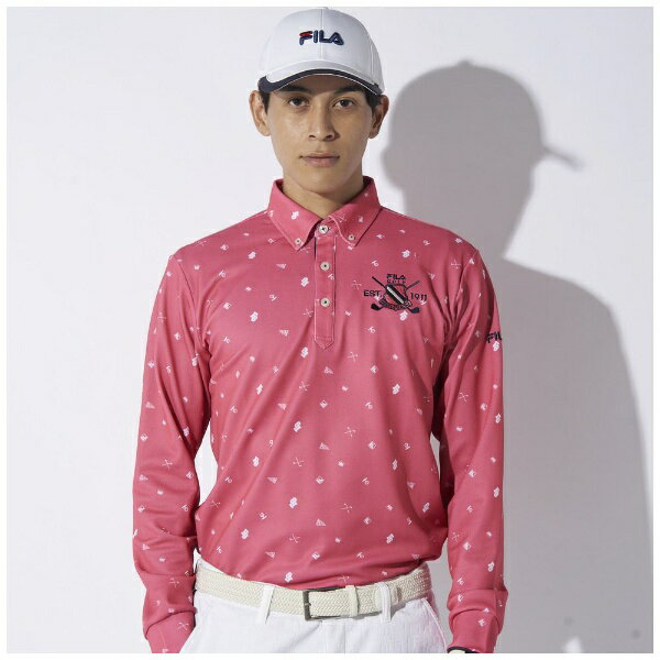 フィラゴルフ｜FILA GOLF メンズ 長袖ポロシャツ ピンク 784502 [メンズ /LLサイズ]【返品交換不可】