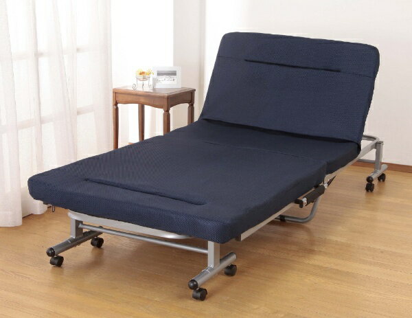 ファミリー・ライフ｜Family-life 折りたたみソファベッド 組立不要 ネイビー [シングルサイズ]【キャ..