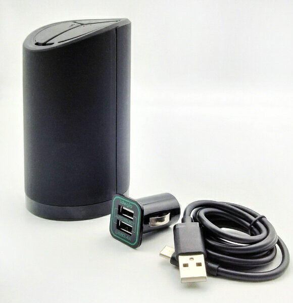 楽天ビック(ビックカメラ×楽天)のアークス｜AXS 電子タバコ専用灰皿 2ポート充電器+ケーブル付 アークス ブラック QA-36｜アングル2