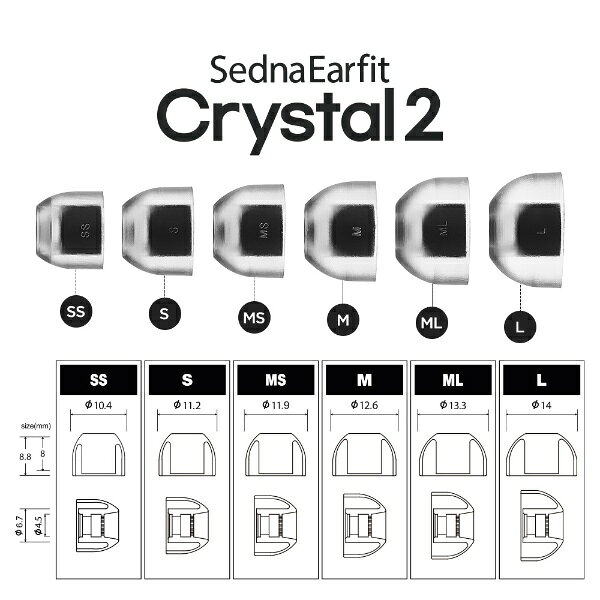 AZLA｜アズラ イヤーピース S 2ペア SednaEarfit Crystal 2 Standard AZL-CRYSTAL2...