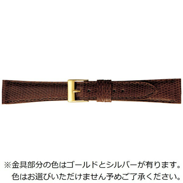 バンビ｜BAMBI 時計バンド トカゲ革（リザード） 備長炭 かん幅16mm 美錠幅14mm 【金具色指定不可】 グレーシャス ダークブラウン BTE524BN