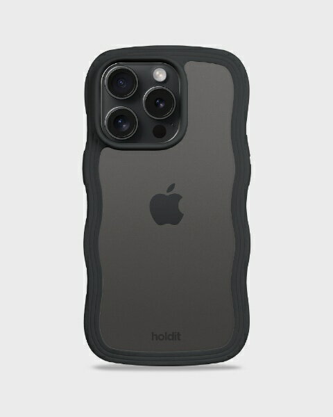 HOLDIT｜ホールディット iPhone 15 Pro用 背面クリア耐衝撃ケース Wavy Case Black/Transparent 16413 2