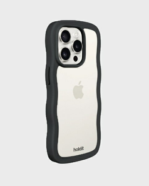 HOLDIT｜ホールディット iPhone 15 Pro用 背面クリア耐衝撃ケース Wavy Case Black/Transparent 16413 3