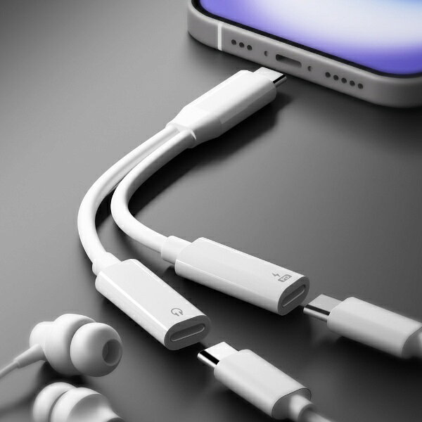 PGA｜ピージーエー USB-C充電ポート付 USB-C to USB-C イヤホン変換アダプタ Premi...