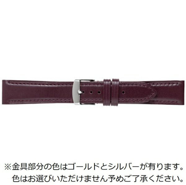 バンビ|BAMBI 時計バンド ラム本革 (羊革) スムース かん幅19mm 美錠幅16mm 【金具色指定不可】 ワイン BCA068ER