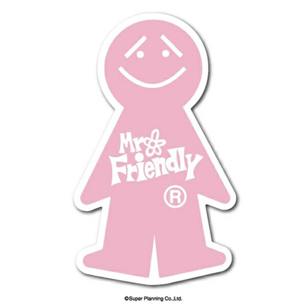 ゼネラルステッカー｜GENERAL STICKER ミニステッカー Mr.Friendly 薄桃 LCS-976
