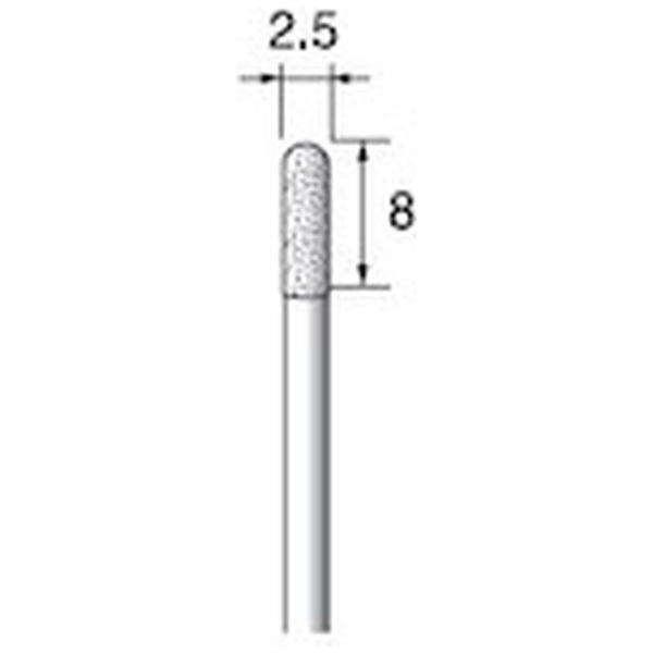 アルゴファイルジャパン｜ARGOFILE 電着ダイヤモンドバー＃140　Φ2．5X8　Φ2．(4.0)