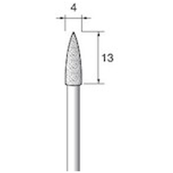 ■マイクログラインダー用のダイヤモンド砥石【仕様】・粒度（#）： 140・軸径（mm）： 3・刃径（mm）： 4