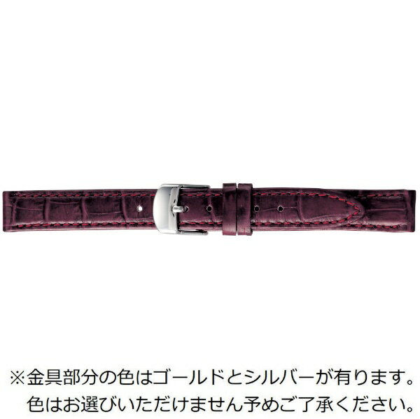Ladies - バンビ｜BAMBI 時計バンド 本革 型押し スコッチガード 強力撥水！ かん幅14mm 美錠幅12mm 【金具色指定不可】 ワイン BKME053EL